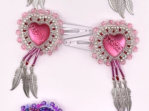 Home handcrafted heart hair clip